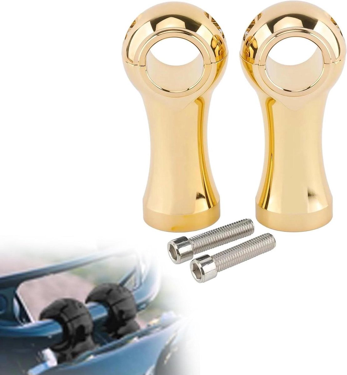 Motorfiets Stuurverhoger - Stuurklem Riser - Comfortabel Rijden - Verstelbaar Voor 2 Maten - 1" en 1-1/4" - Goud