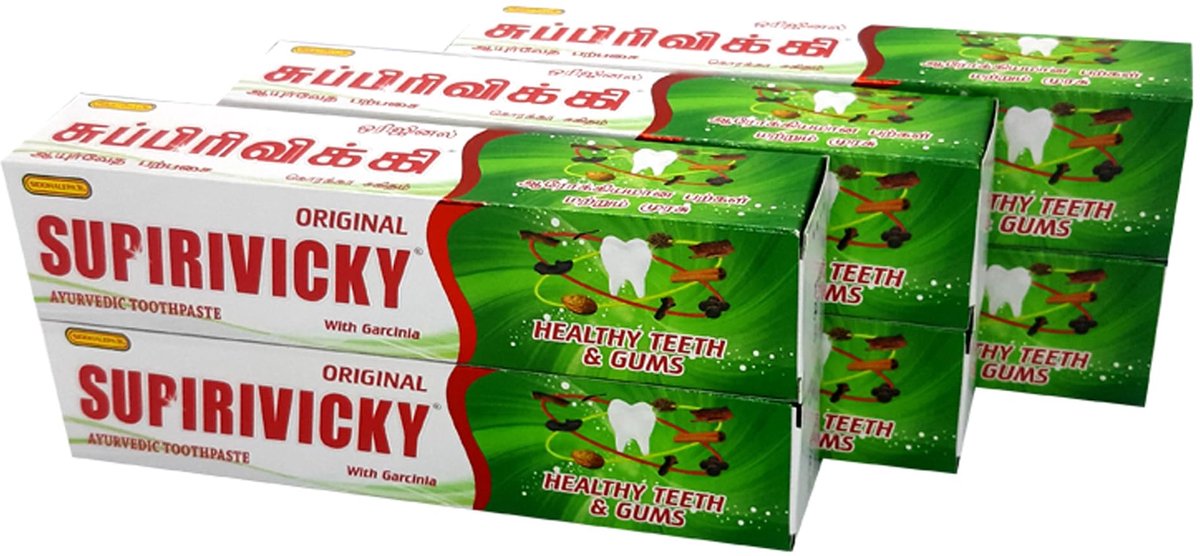 Dailygoods- Tandpasta Ayurvedisch - Verpakking van 6 - 70g - Tandpasta zonder fluoride - Tandpasta voor gevoelige tanden - Tandpasta whitening - Tandenpoetsmiddel
