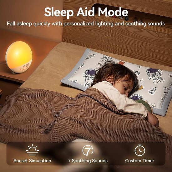 Weklicht Zonsopgang - Wakkere lamp therapielicht - Rustig Wakker Worden - 10.000 Lux Lichttherapie - 11 Sfeerverlichting - Multicolor — afbeelding 2