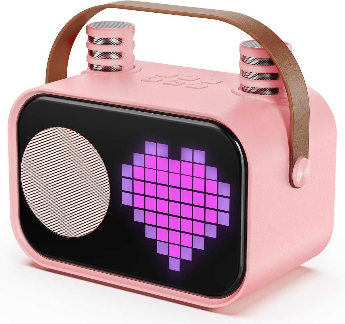 SnelShoppen - Karaoke-systeem met 2 microfoons, karaoke-machine voor kinderen en volwassenen, Bluetooth karaoke box met RGB-licht voor feesten en buit