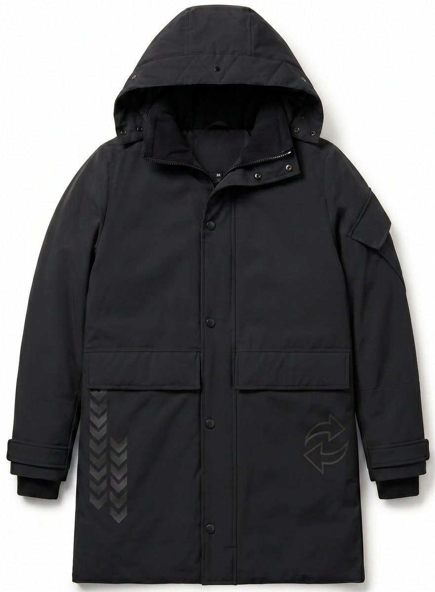 Lange Jas Heren - Winterjas Heren - LF9803 - Zwart - Maat XS