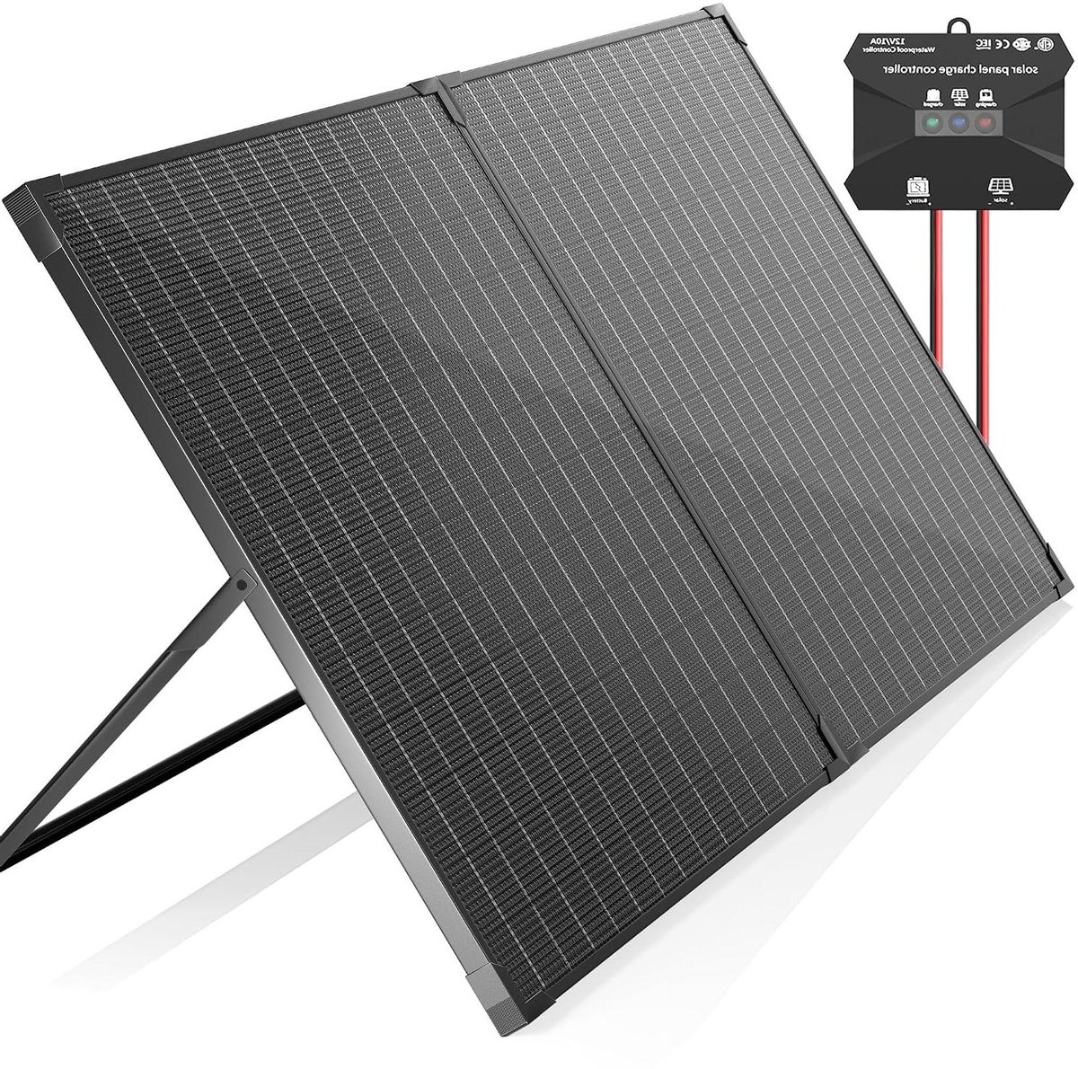 Draagbaar Zonnepaneel - Opvouwbare Oplader - Energie Opwekken - MPPT Laadcontroller - 100 Watt - Zwart