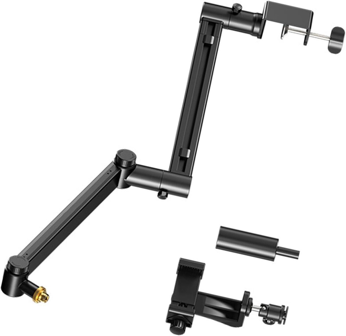 Microfoon Standaard - Mic Arm Houder - Streaming Opnemen - Verstelbare 3-delige Arm - 34 cm - Zwart