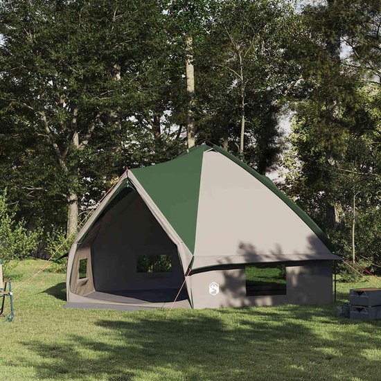 Moderne Tipi Tent - Grote Familietent - Buiten Ontspannen - Praktische Ventilatie - 10 Personen - Groen — afbeelding 2