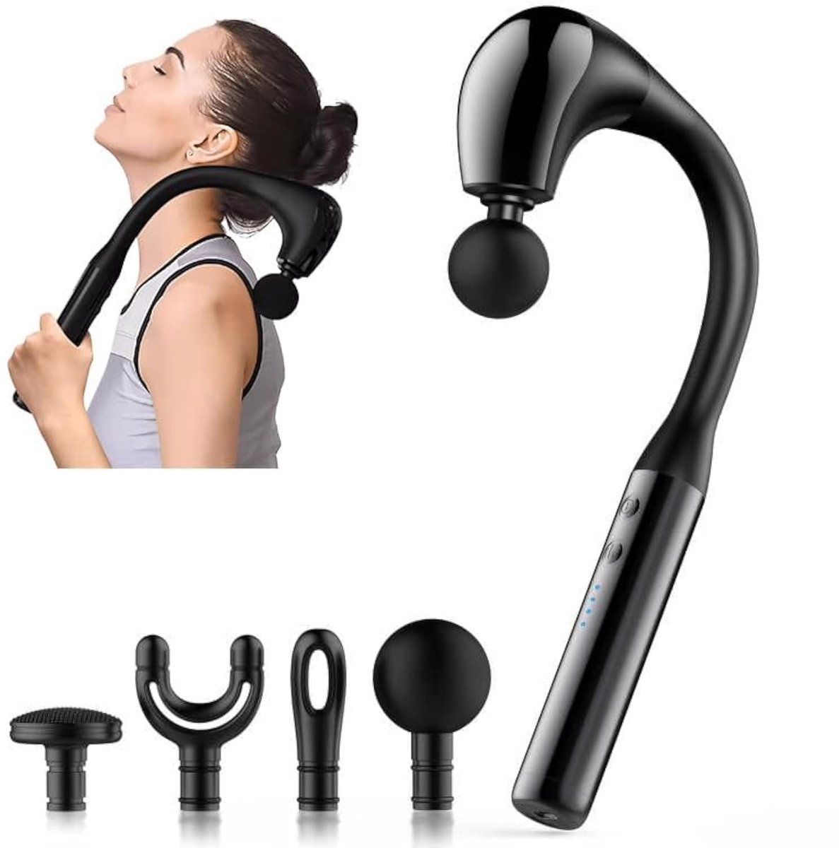 SnelShoppen - Fronnor U-vormig Massagepistool voor Diepe Weefselmassage, Rugmassageapparaat voor Pijnverlichting, Ideaal voor Nek, Schouder en Been, H