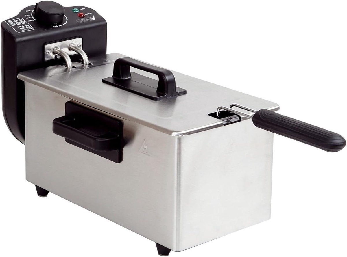 Friteuse - Keukenapparaat - Lekkere Snacks Maken - Temperatuurregeling - 3 Liter - Zilver