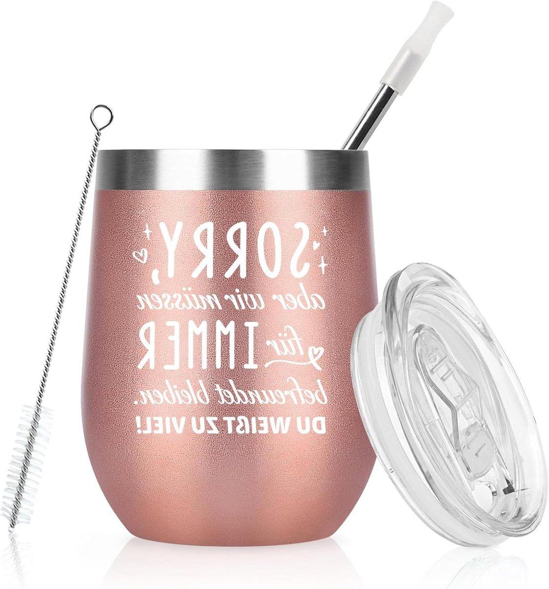 Thermobeker Vriendin - Koffiebeker RVS - Cadeau geven - Grappige tekst - 350ml - Zilver