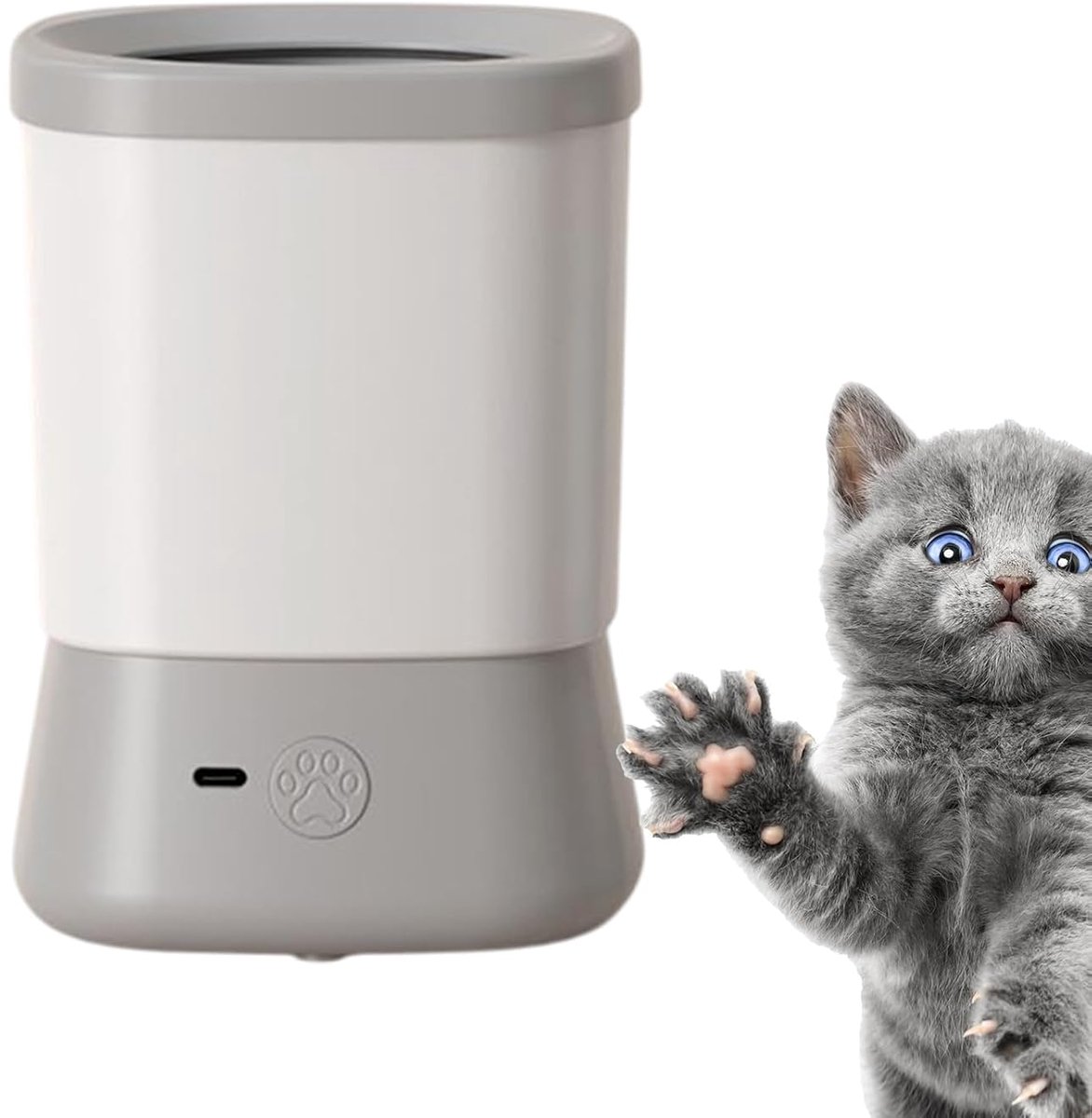 KZQ Elektrische pootreiniger voor honden met 2 snelheden - Automatische voetwasmachine voor kleine tot grote honden en katten - Grij