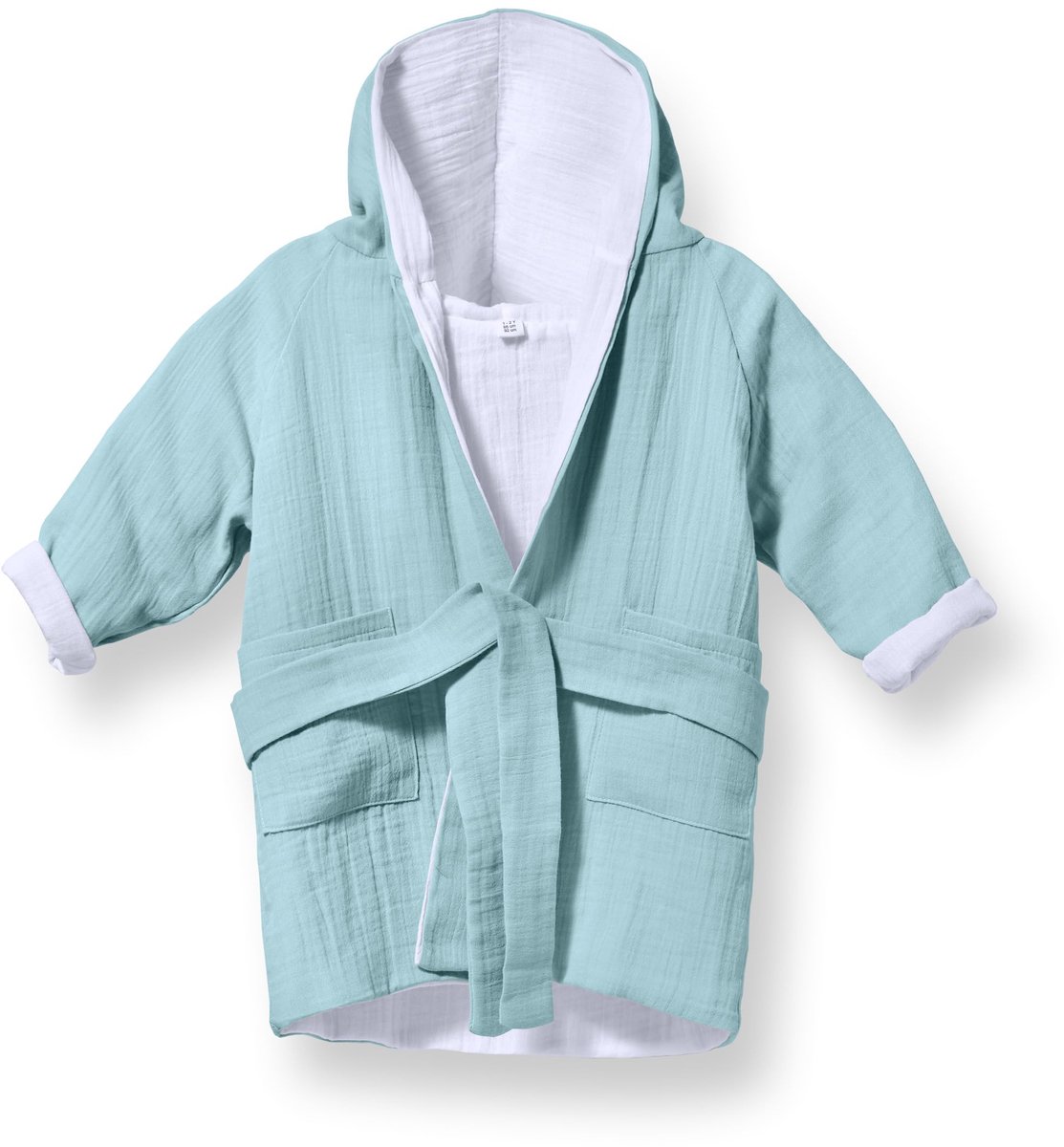 SnelShoppen - Badjas voor Kinderen met Capuchon - Zacht Mousseline-Katoen - Oeko-Tex Standard 100 - Voor Meisjes en Jongens - Maten 1 tot 6 Jaar - Sea