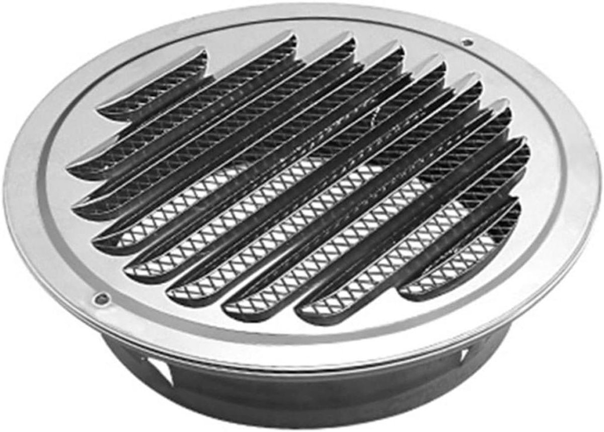 Ventilatierooster Deksel - Afzuigkap Deksel Regenkap - Ventilatie Beschermen - Roestvrij Staal - 14.5x14.5cm - Zilver