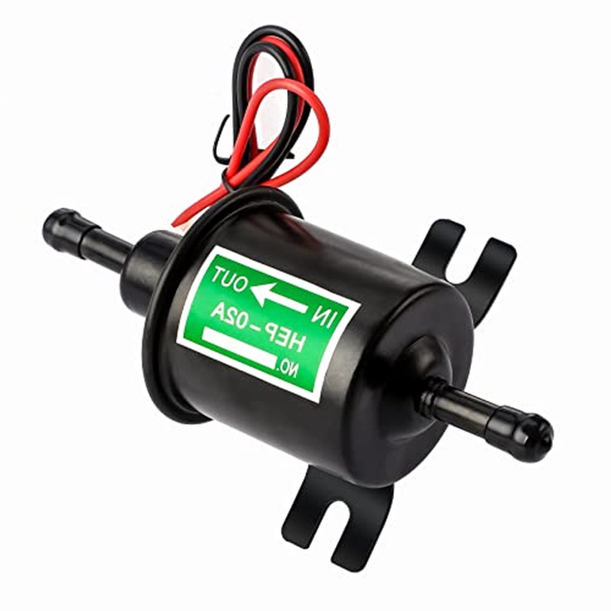 Elektrische Brandstofpomp - Benzinepomp Dieselpomp - Brandstof Toevoeren - Geluidsarme Werking - 8 mm Inlaat/Uitlaat - Zilverkleurig