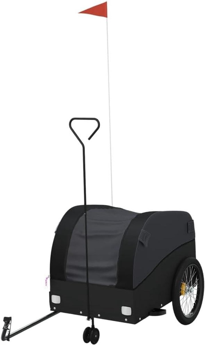 Fietskar - Transportkar fiets - Goederen Vervoeren - Robuust ijzeren frame - 45 kg draaglast - Zwart