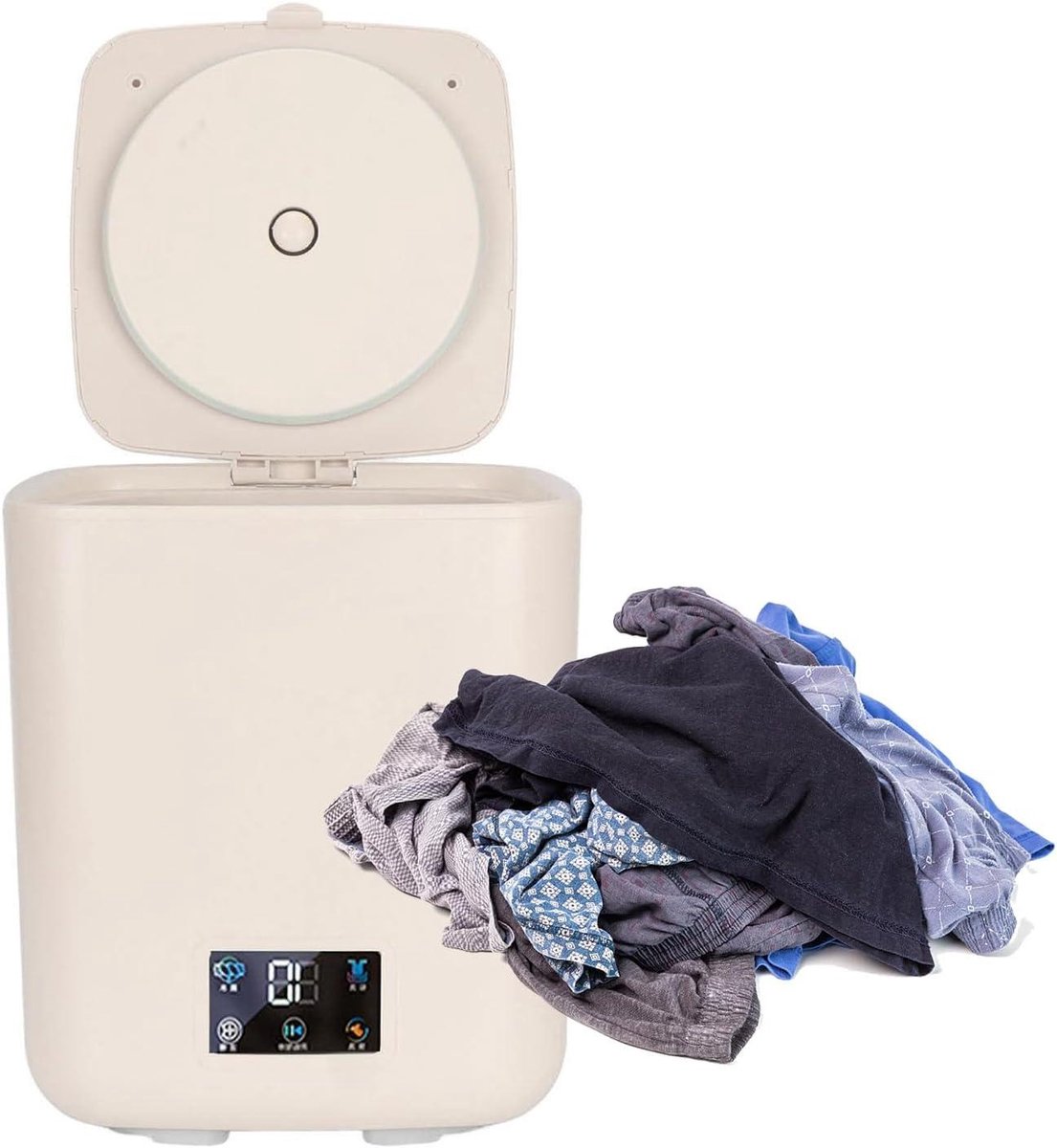 Mini Wasmachine Draagbare Wasmachine Snel Wassen Automatische Waterafvoer 7 Liter Blauw