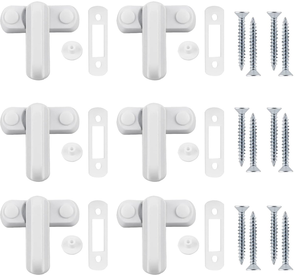 Dailygoods - 6 Stuks ABS Vensterbeveiligingen voor Kinderveiligheid - Wit