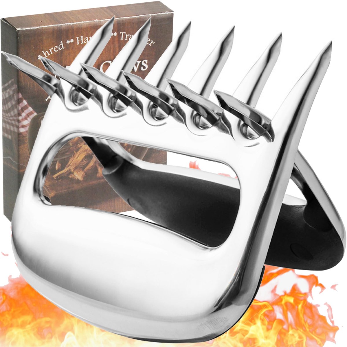 Dailygoods - 2 Stuks Bear Claw Meat Shredders - Vleesvernietiger Klauwen van Roestvrij Staal