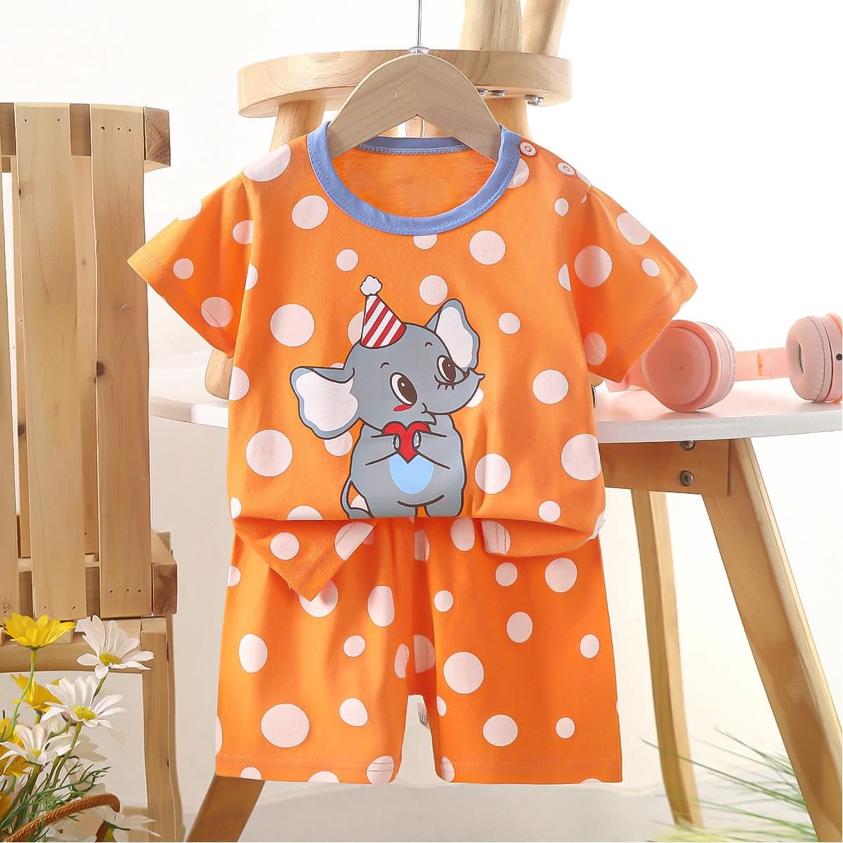 SnelShoppen - Baby Meisjes 3-delige set Korte Mouwen T-shirts met Halve Mouwen - Set van 6 Stuks - 6-18 Maanden - Perfect voor Feestjes, Speeltuin en