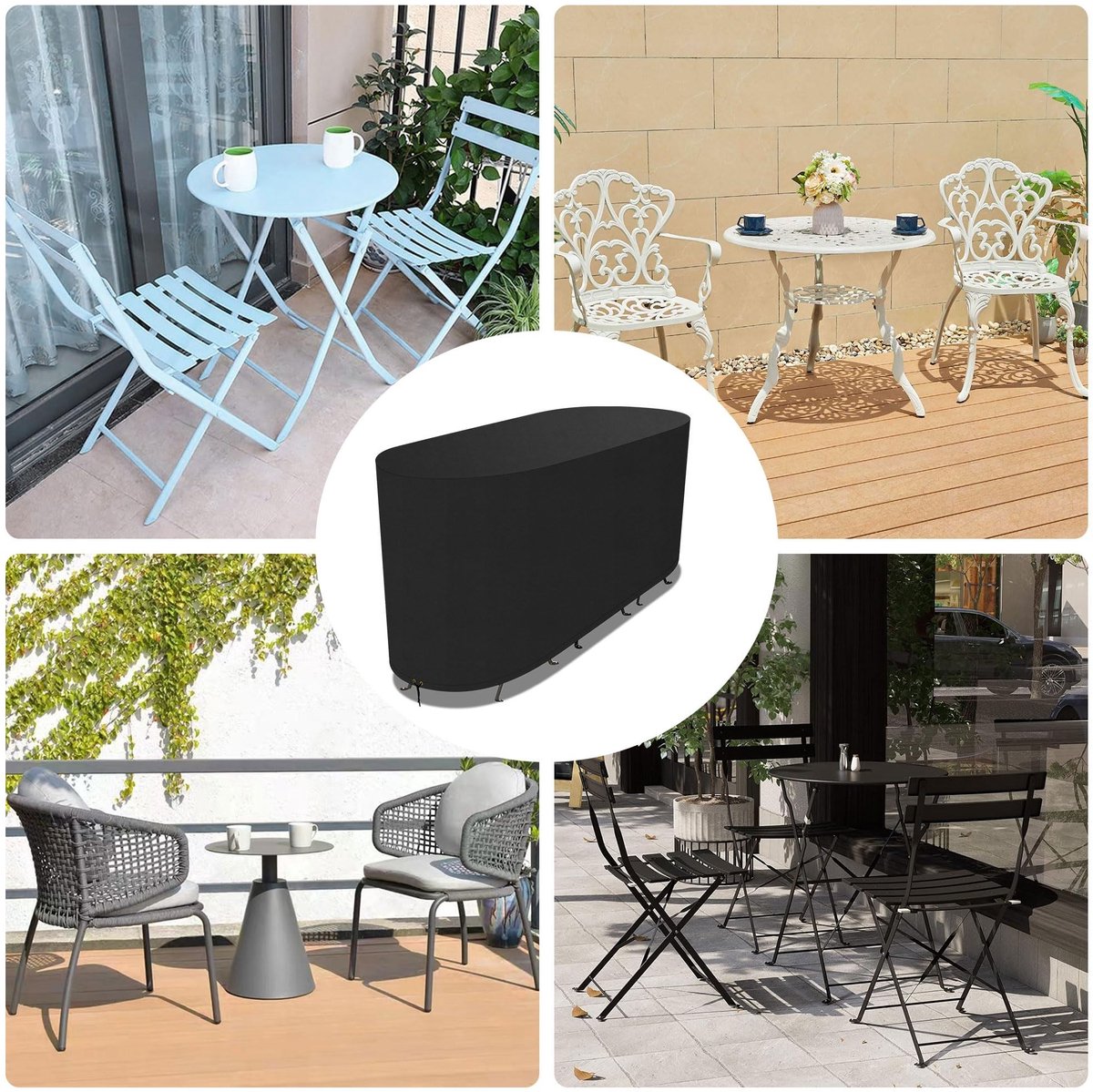 Dailygoods - Bistroset Hoes Waterdicht - 420D Oxford voor Tuinset 146 x 70 x 80 cm