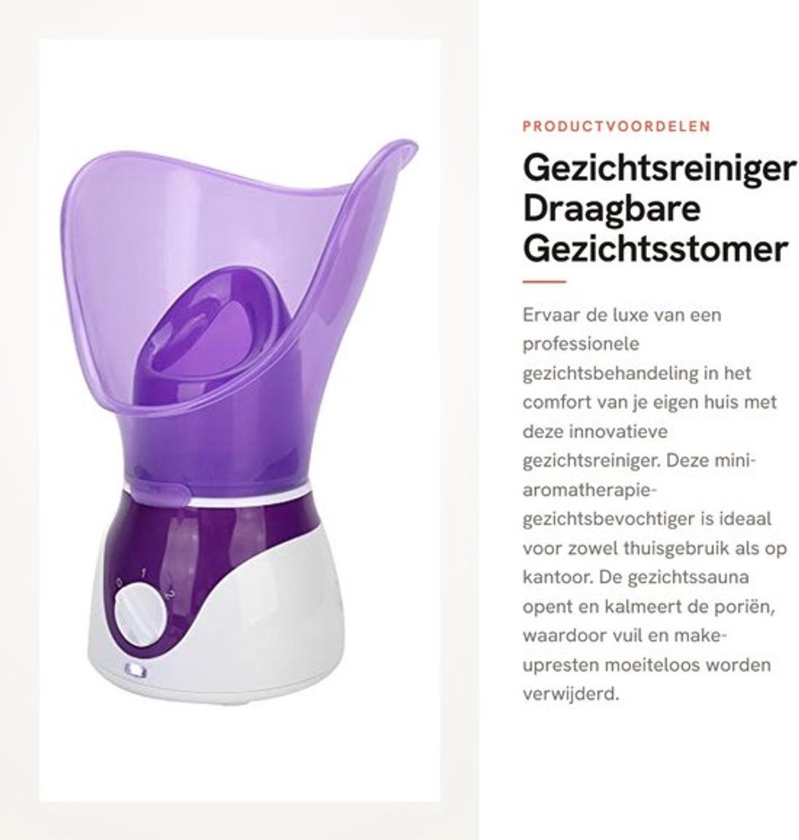Gezichtsstomer met stoomneusafdekking - Gezichtsreiniger - Mini-aromatherapie - Draagbare stoomsauna - Vochtinbrengende behandeling - Kalmeert poriën - Stoomapparaat