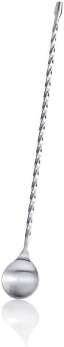 Cocktaillepel Gedraaid - Barlepel Rvs - Cocktails Maken - Gedraaide Handgreep - 27.2 cm - Mat Staal