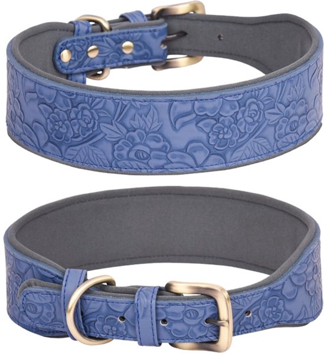 Halsband PU-leer - Verstelbaar - Hondenhalsband - Voor grote/middelgrote/kleine honden - Maat M/L/XL - Breedte 3,3/4,0/5,0 cm