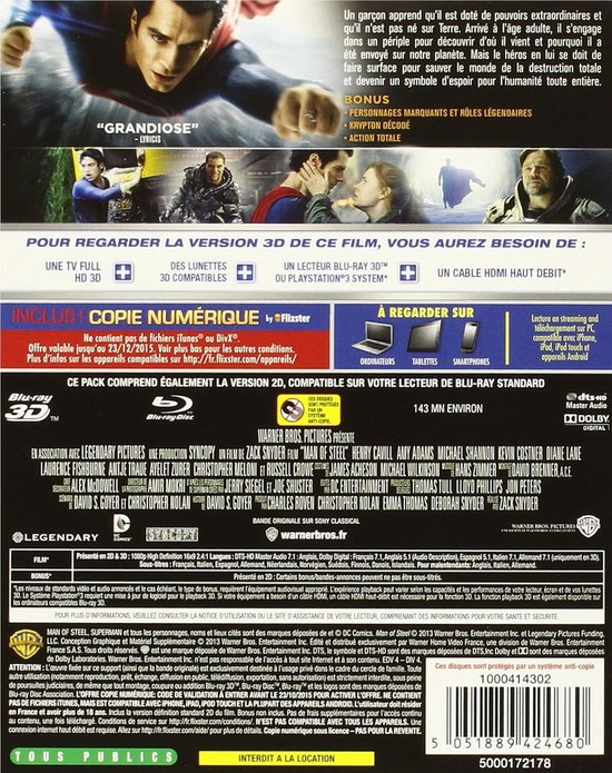 Man Of Steel - Actiefilm Blu-ray - Film Kijken - Superhelden Avontuur - 2 Schijven - N.v.t. — afbeelding 2