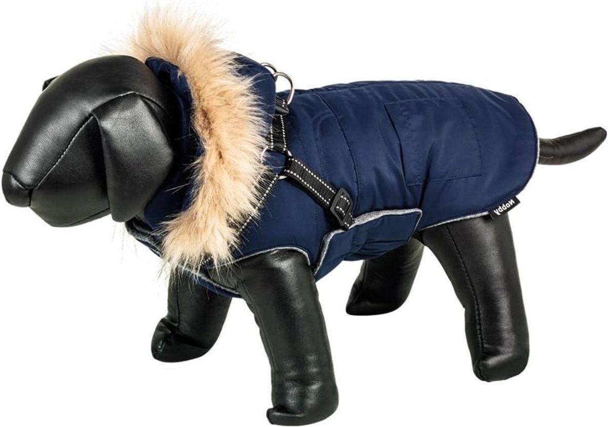 Hondenjas JETO - Honden winterjas - Bescherming tegen kou - Water- en winddicht - 23 cm - Donkerblauw