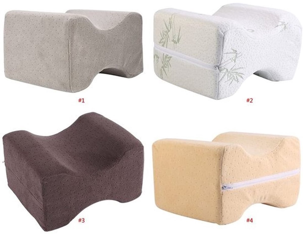 Kniekussen voor in bed - Ergonomisch ontwerp - Beenkussen voor zijslapers - Pijnverlichting bij ischias - Geheugenschuim - Wasbare hoes met ritssluiting