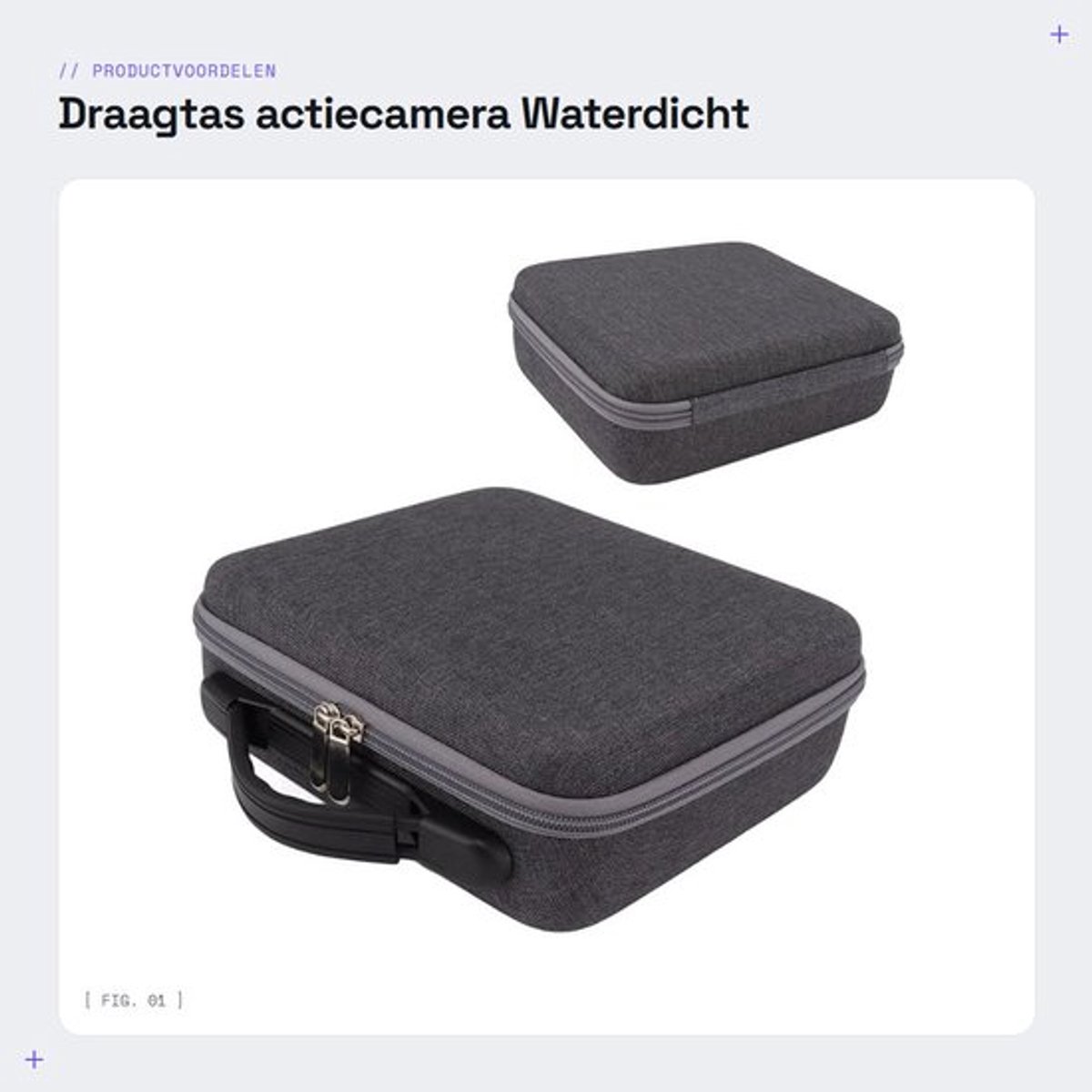 Draagtas actiecamera - Waterdicht - Handbeschermend - Opbergtas - Krasbestendig - Geschikt voor Osmo Action 4 3 - Formaat 26,8 x 23,8 x 8...