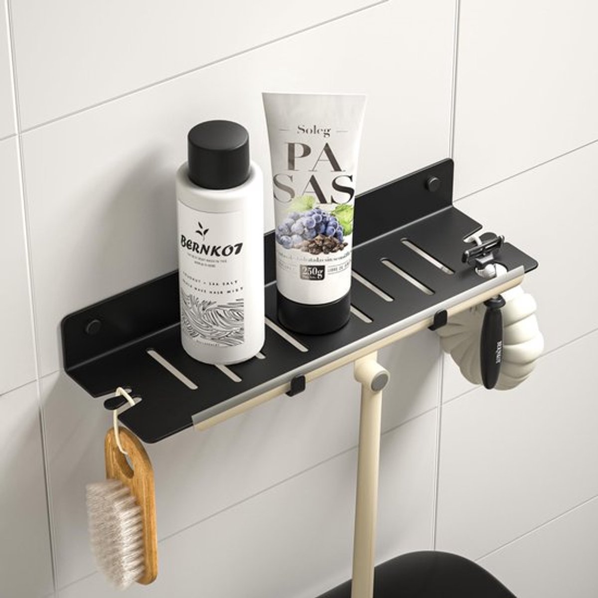 Doucheplank roestvrij staal - Shampoohouder - Badkamerrek - Wandrek - 30,5 x 9 x 4 cm - Duurzaam en stijlvol