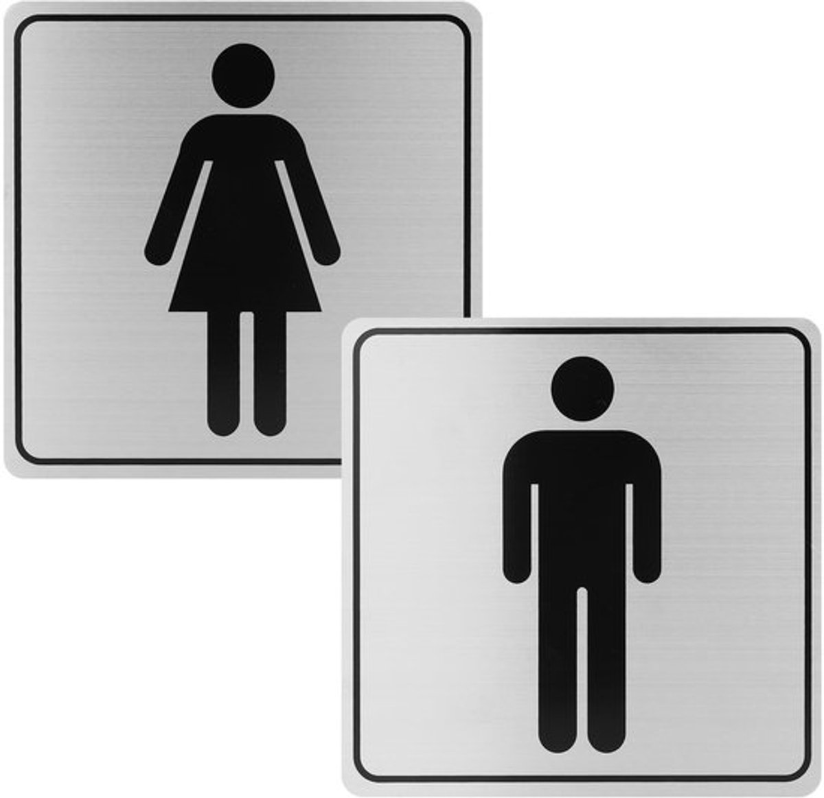 Toiletplaat - Toiletsignalering - Zelfklevend - 15 x 15 cm - Aluminium - Hygiëne - Geschikt voor mannen en vrouwen