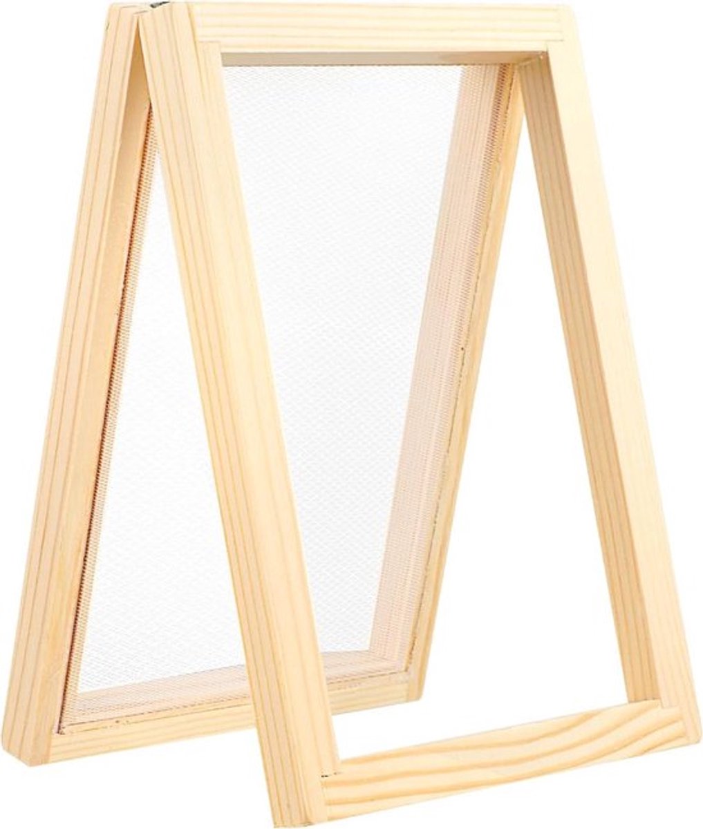 Houten papierproductieframe 18 x 13 cm DIY papierhandwerk zeefgereedschap gedroogde bloemen.