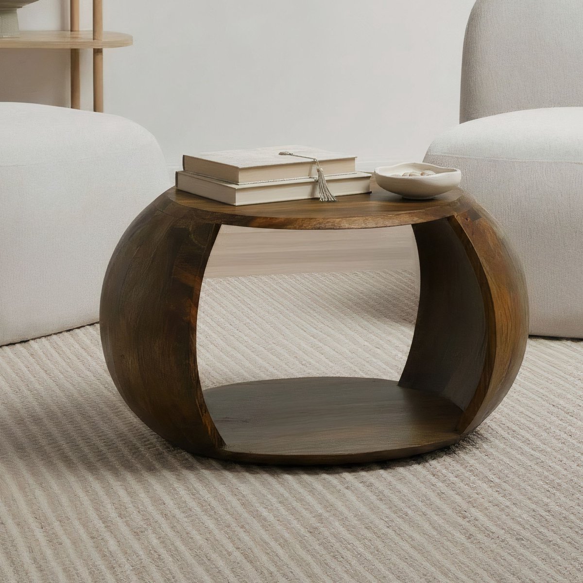 Salontafel mangohout 60 cm rond - WL7.431