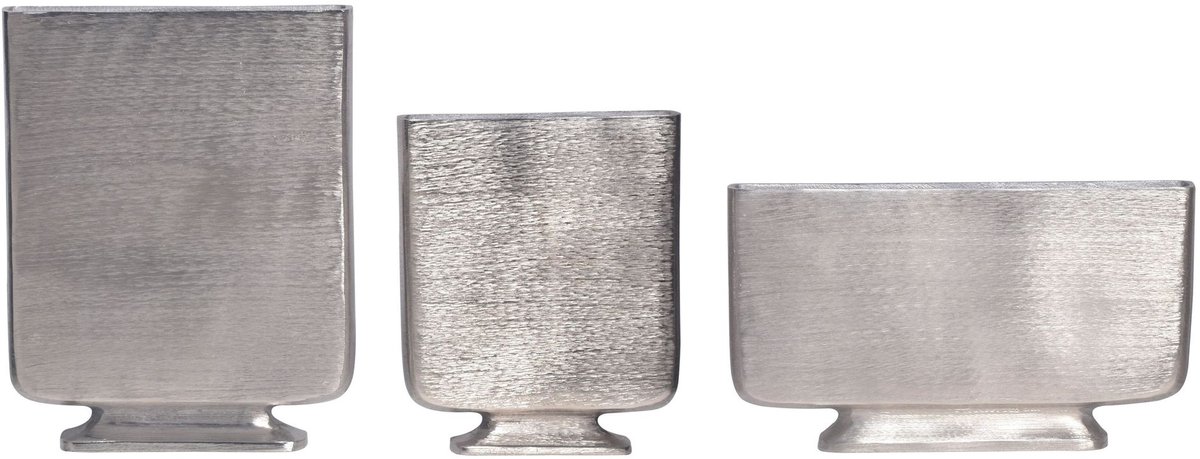 Vaas zilver aluminium set van 3 - WL7.166