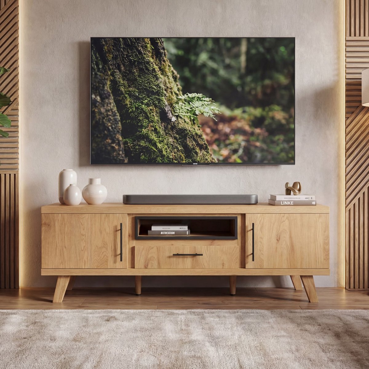 Tv-meubel TV- eiken 150 cm breed - WL7.647