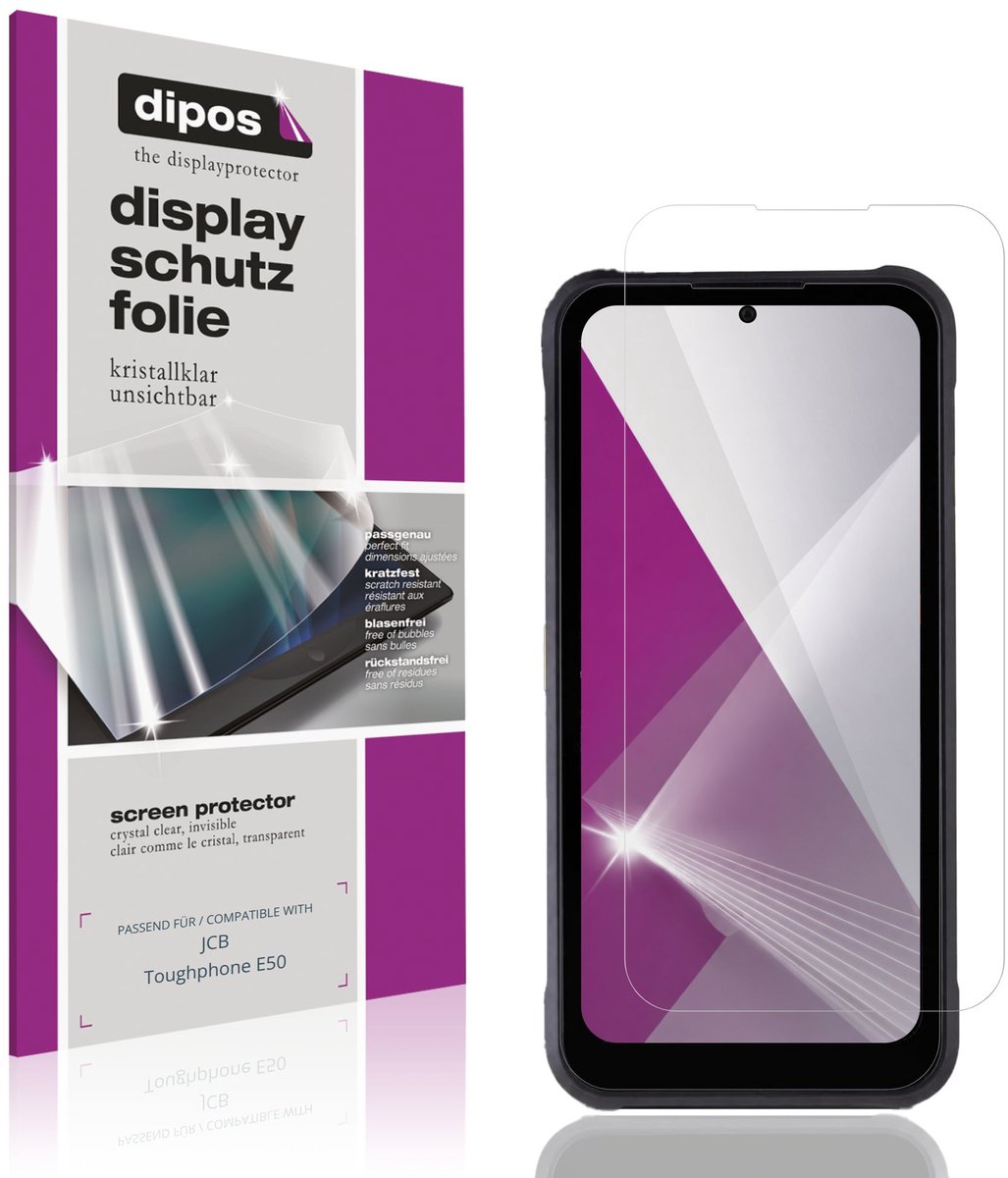 dipos – 4x Beschermfolie geschikt voor JCB Toughphone E50 | Krasbestendige & heldere Screenprotector Ultra-Thin