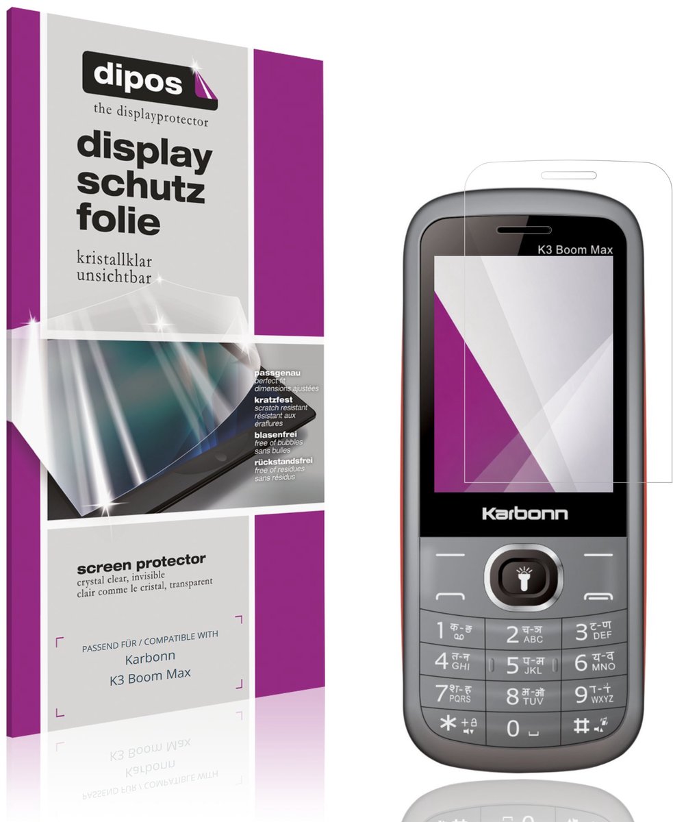 dipos – 4x Beschermfolie geschikt voor Karbonn K3 Boom Max | Krasbestendige & heldere Screenprotector Ultra-Thin