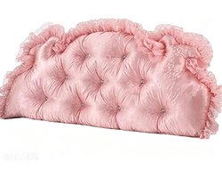 Hoofdkussen met ruches - Leeskussen bedrug - Ontspannen in bed - Dubbelzijdig gewatteerd - 150 cm lengte - Kleur 9