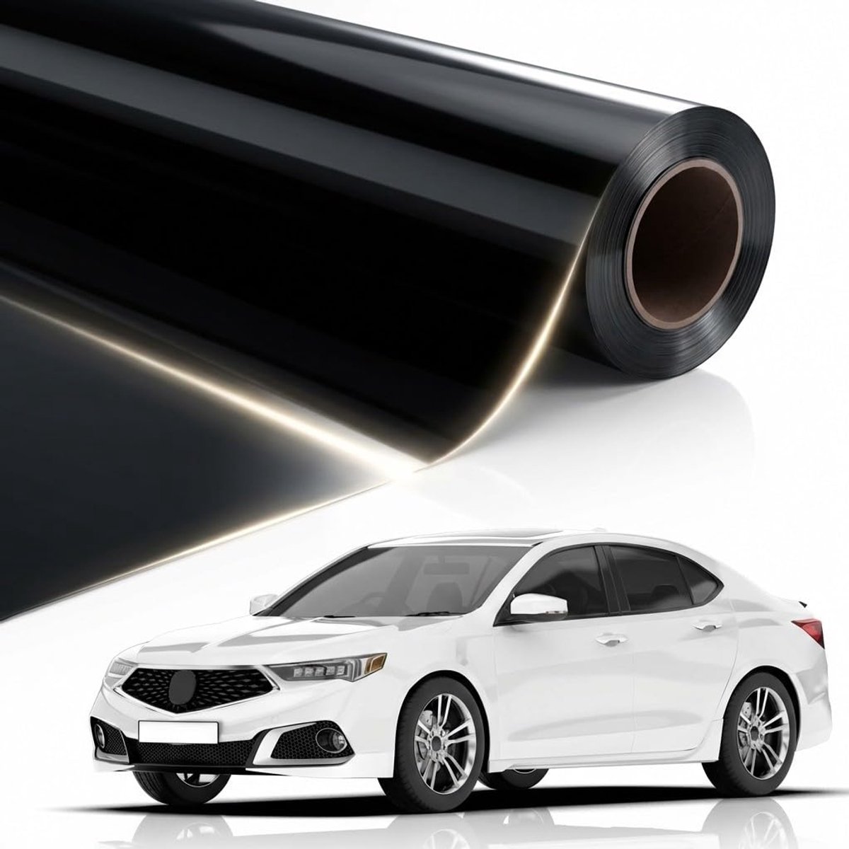 SnelShoppen - Folie Getinte Autoruiten 15% VLT 6m x 65cm Dark Smoke Tint - Professionele Zonwering Folie met 2 Lagen voor Privacy en Bescherming tegen