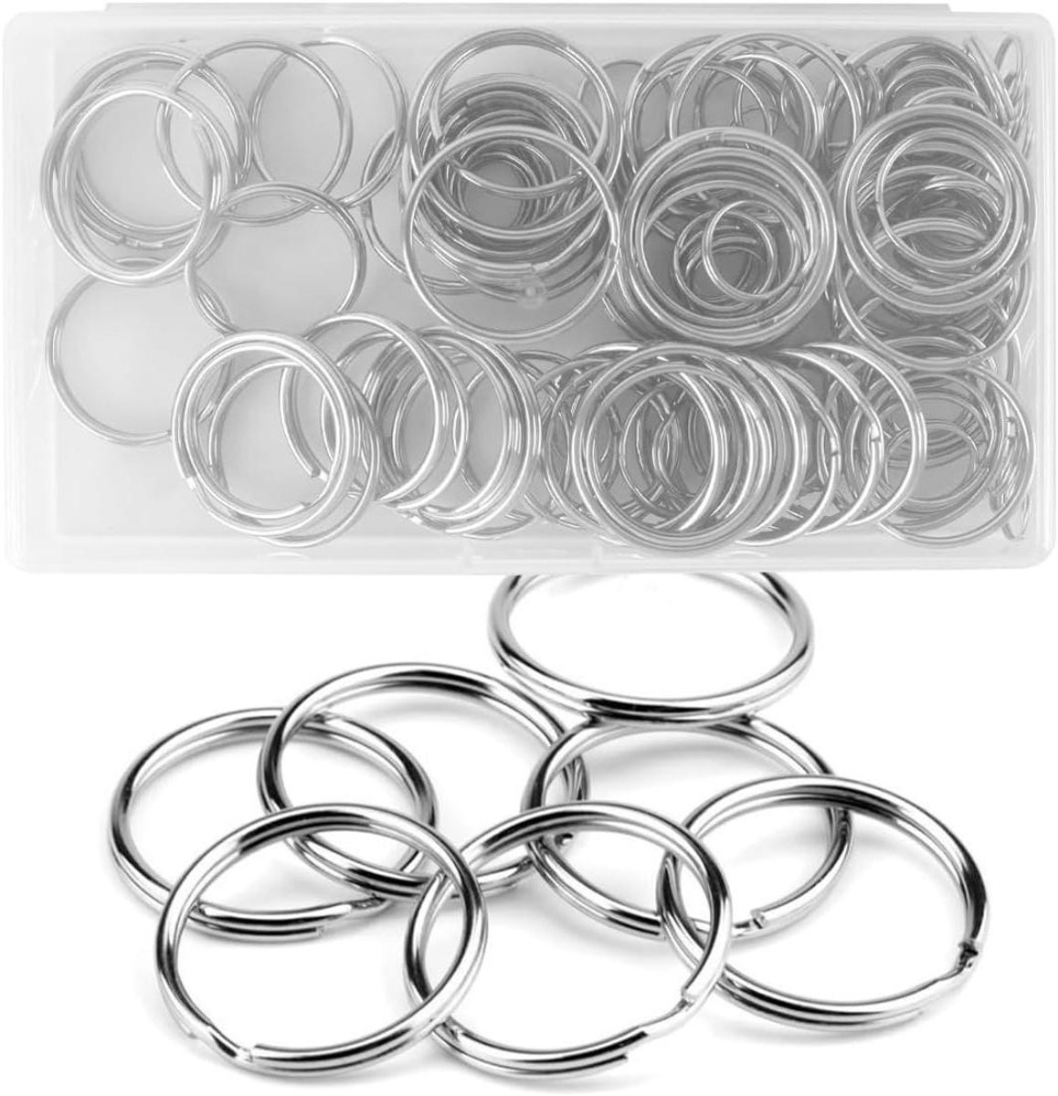 Ronde Sleutelhangers - Keyrings Set - Doe-het-zelf Projecten - Corrosiebestendig Ijzer - 120 stuks - Zilver