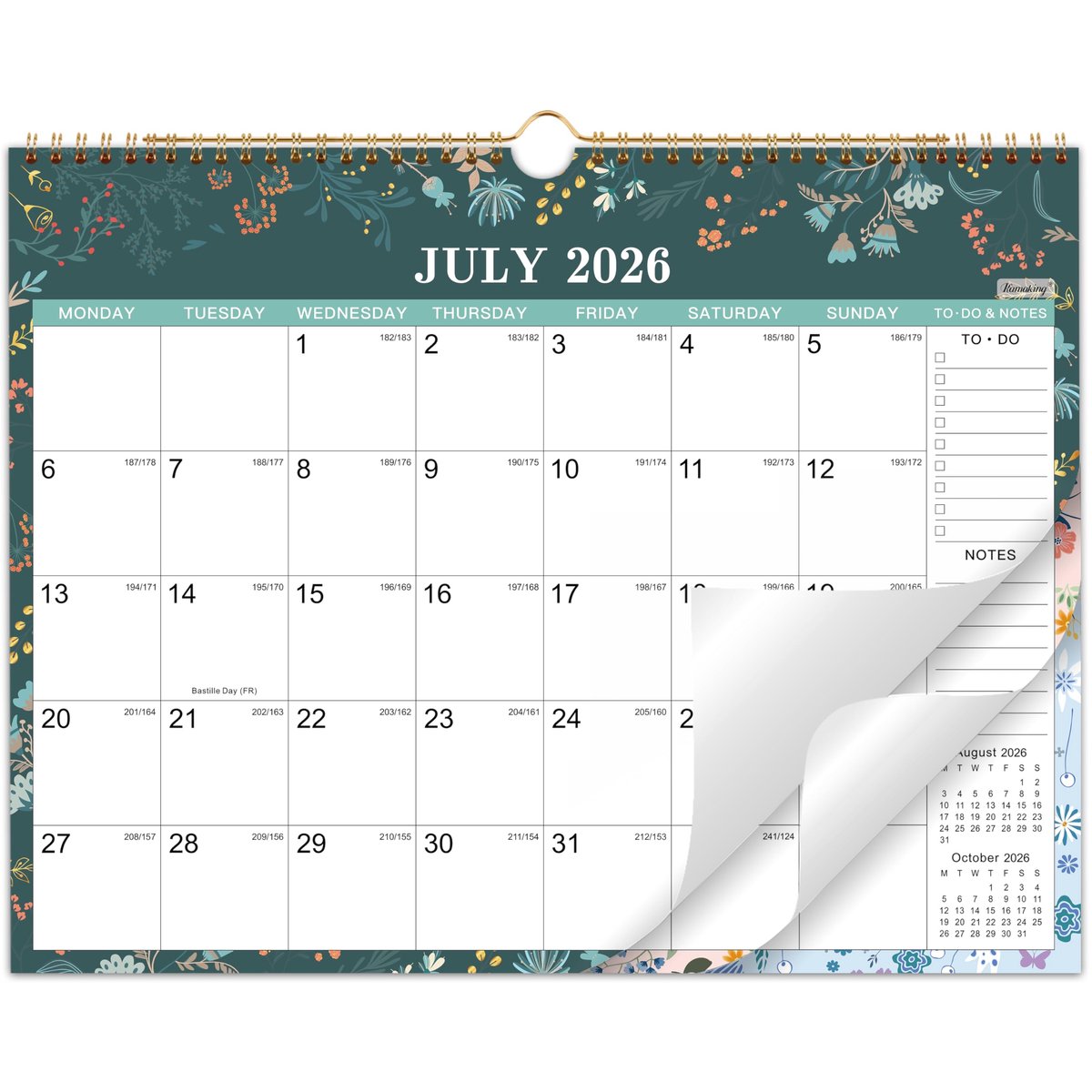 SnelShoppen - Kalender 2025-26 Groen, Maandkalender, Wandkalender, Organiser, Praktisch, Duurzaam, A4 Formaat, Ideaal voor Thuis en Op Kantoor