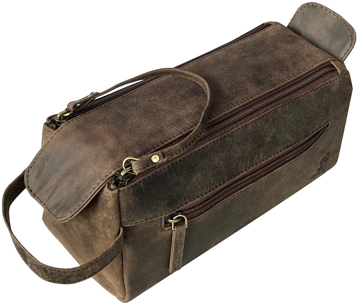 Dailygoods - Handgemaakte Leren Toilettas voor Mannen - Reisaccessoire