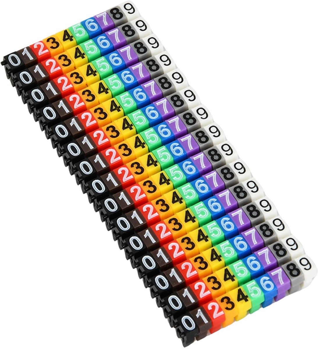 Dailygoods- Kabellabelclip robuust systeem - Kabelmarkers - Kabeletiketten - Kunststof clip - 150 stuks - Voor kabels 1,5 mm²-3 mm²