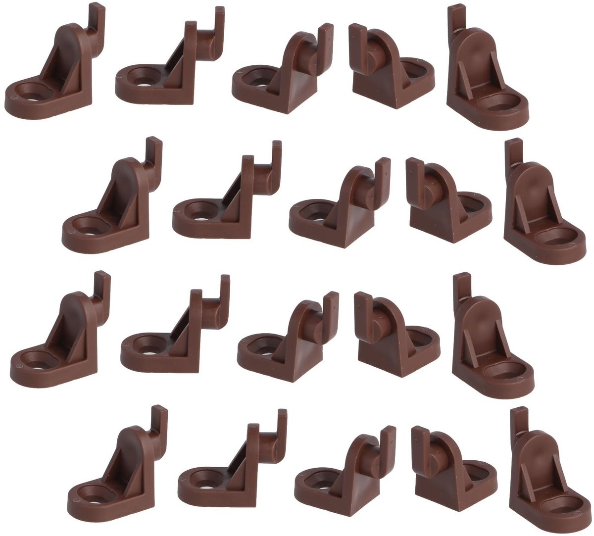 Dailygoods- Kastwandbevestiging 20 Stuks - Kunststof - Haken - Robuust - Achterwandhouder - Maximaal 4 mm Dikte