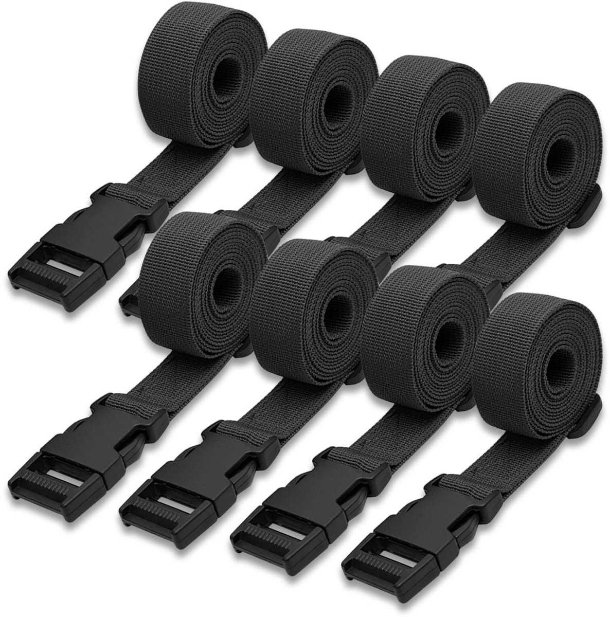 Dailygoods - Set van 8 Nylon Straps met Snelsluiting - 1.5 m Verstelbare Lashing Straps