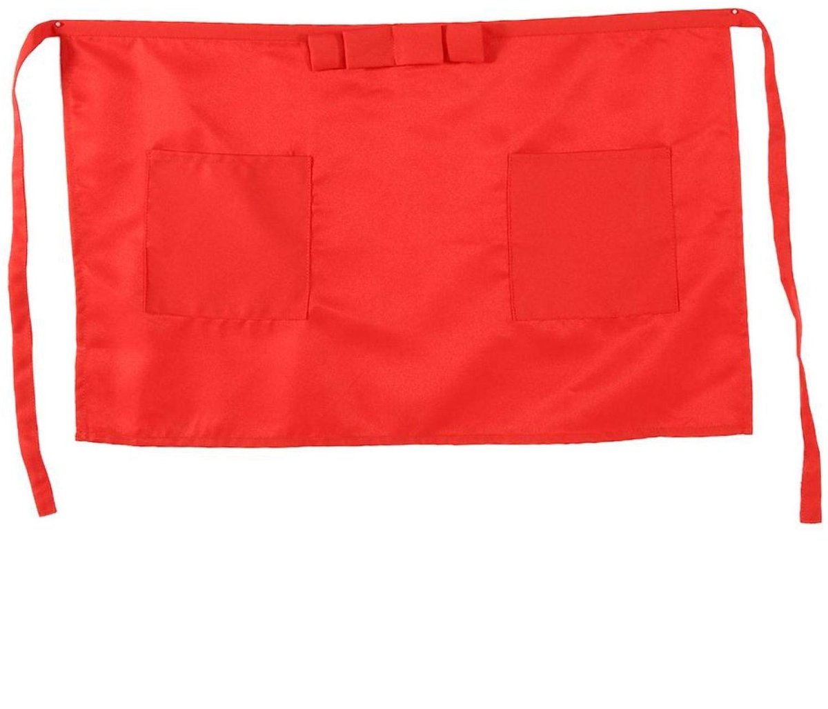 Dailygoods - Korte Effen Kleur Schort - Professionele Serveerster - Met Dubbele Zakken - Geschikt voor Mannen en Vrouwen - Oliebestendig - Comfortabel...