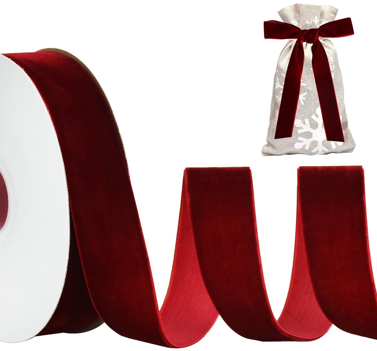 Dailygoods - Wijnrood Velourslint 3.5cm x 10m voor Decoratie en Cadeauverpakking