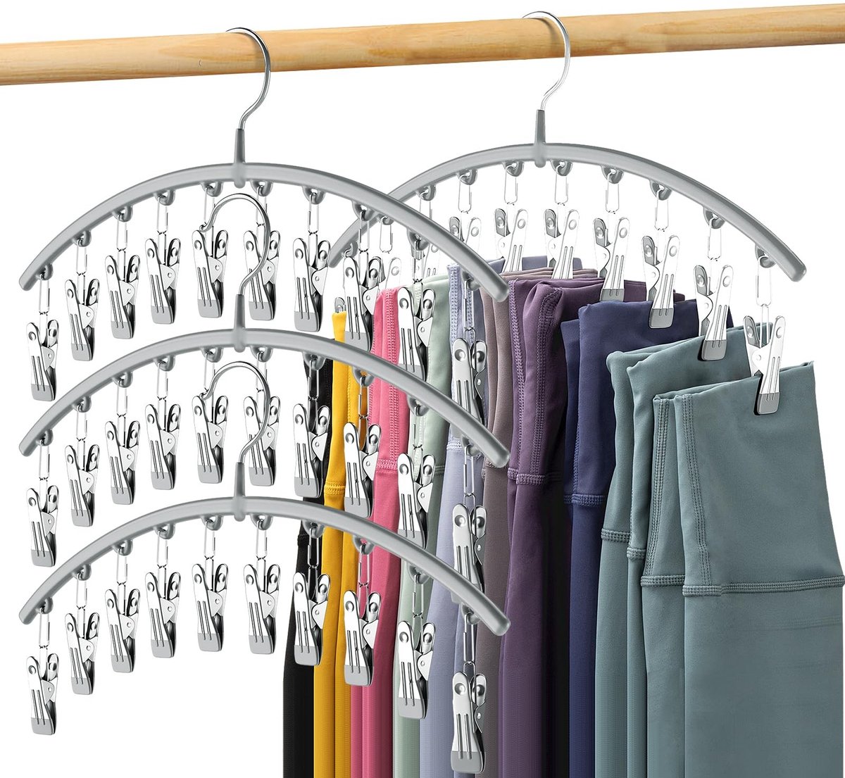 Dailygoods - Leggings Organizer voor Kledingkast - Met 10 Clips, 4 Pack