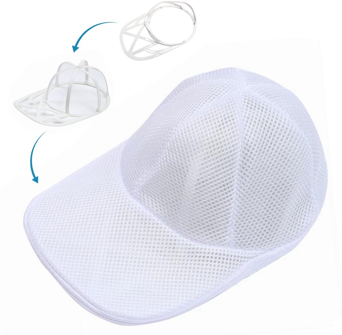 Dailygoods- Baseballpet Beschermende Houder - Opvouwbare Caphouder - Hoeden Houder - Pet Cleaning Kooi - Eenvoudige Reiniging - Behoudt Vorm - Hoedenhouder