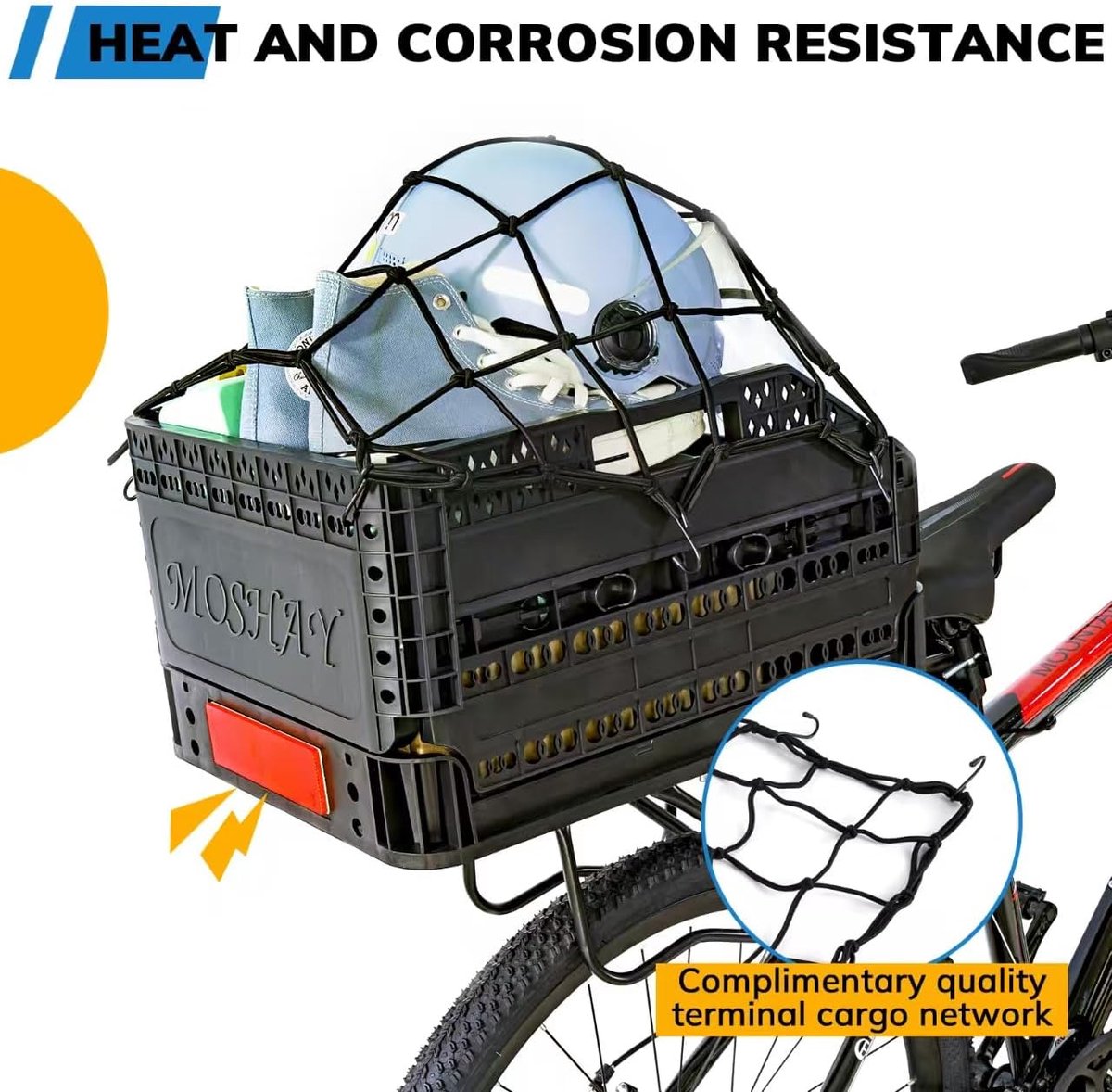 SnelShoppen - Opvouwbare Fietsmand 32L - Gepatenteerd Ontwerp, Eenvoudig te Installeren, Duurzaam en Corrosiebestendig, Ideaal voor Fietsenstalling en
