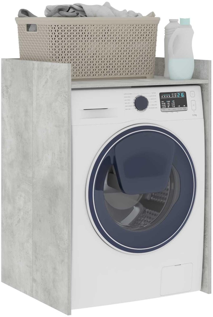Dailygoods - Wasmachinekast met Opslag - Beton - 67,5 x 62 x 97 cm